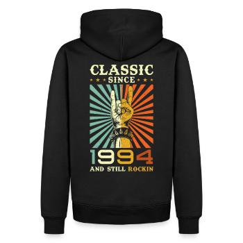 Geburtstag 1994 Klassik seit 1994 - Männer Premium Bio Hoodie - Schwarz - Hinten - Nico (187cm)