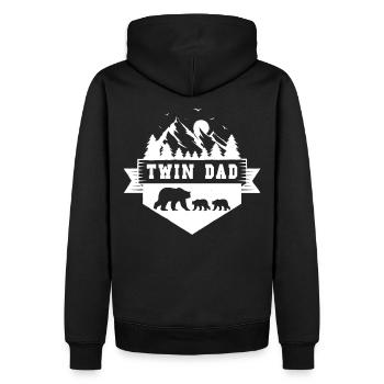 Papa de jumeaux - Sweat à capuche Premium bio Homme - noir - Dos - Nico (187cm)