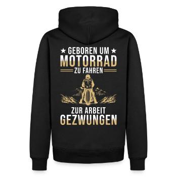 Motorrad - Männer Premium Bio Hoodie - Schwarz - Hinten - Nico (187cm)