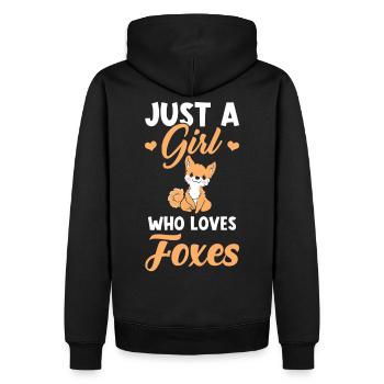 Fuchs niedlich - Männer Premium Bio Hoodie - Schwarz - Hinten - Nico (187cm)