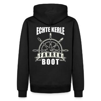 Boot Fahren - Männer Premium Bio Hoodie - Schwarz - Hinten - Nico (187cm)