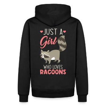 Raton laveur mignon - Sweat à capuche Premium bio Homme - noir - Dos - Nico (187cm)