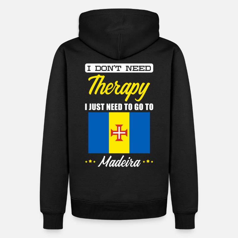Madeira - Männer Premium Bio Hoodie - Schwarz