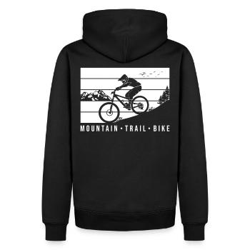 Mountain Bike - Sweat à capuche Premium bio Homme - noir - Dos - Nico (187cm)