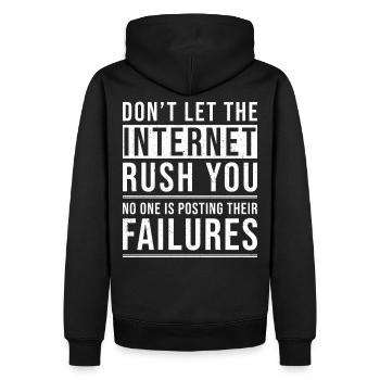 Inspiration Quote Internet - Men’s Premium Organic Hoodie - black - Back - Nico (187cm)