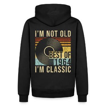 Anniversaire Retro Best of Millésime 1964 - Sweat à capuche Premium bio Homme - noir - Dos - Nico (187cm)