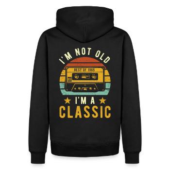 Anniversaire Rétro Style Millésime 1965 - Sweat à capuche Premium bio Homme - noir - Dos - Nico (187cm)