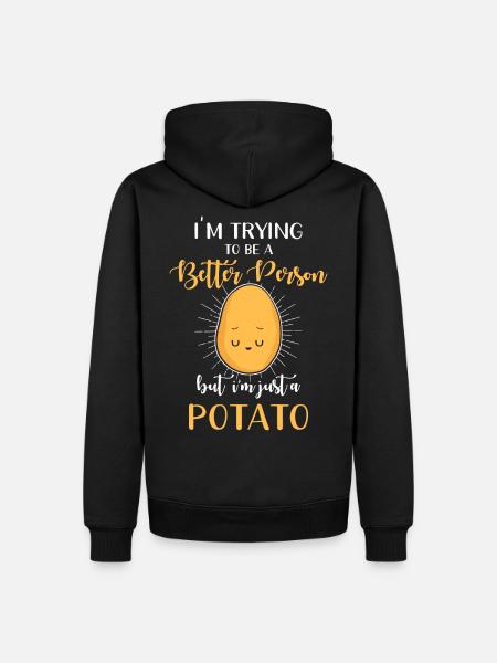 Kawaii Potato Kawaii Food - Men’s Premium Organic Hoodie - black