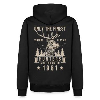 Jäger Gift born in 1981 - Men’s Premium Organic Hoodie - black - Back - Nico (187cm)