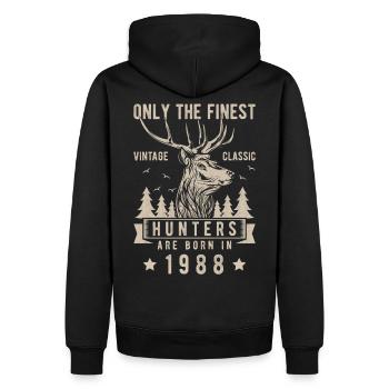Jäger Gift born in 1988 - Men’s Premium Organic Hoodie - black - Back - Nico (187cm)