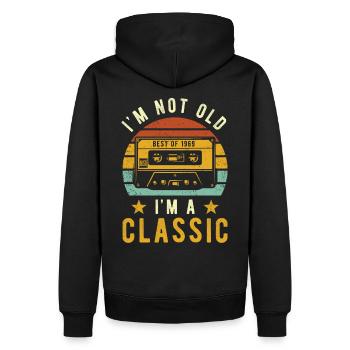 Anniversaire Rétro Style Millésime 1969 - Sweat à capuche Premium bio Homme - noir - Dos - Nico (187cm)