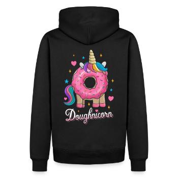 Beignets Licorne Doughnicorn doux - Sweat à capuche Premium bio Homme - noir - Dos - Nico (187cm)