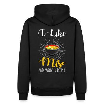 Soupe miso - Sweat à capuche Premium bio Homme - noir - Dos - Nico (187cm)