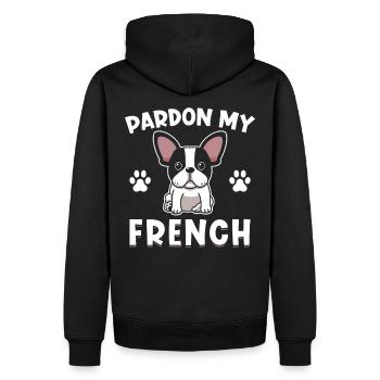 Frenchie Bulldog français Bulldog - Sweat à capuche Premium bio Homme - noir - Dos - Nico (187cm)