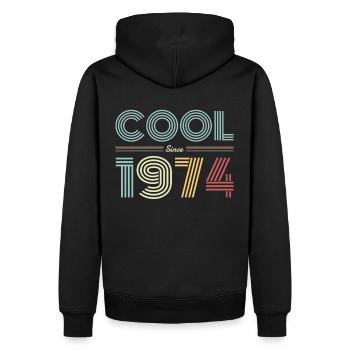 1974 birthday present built in year of birth 74 - Men’s Premium Organic Hoodie - black - Back - Nico (187cm)