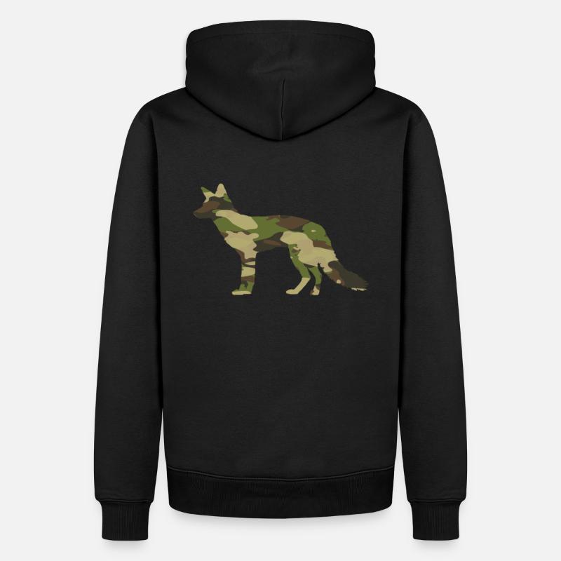 Fuchs Füchse Camouflage Jäger Geschenke - Männer Premium Bio Hoodie - Schwarz