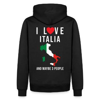 Ich liebe Italien italienische Flagge - Männer Premium Bio Hoodie - Schwarz - Hinten - Nico (187cm)