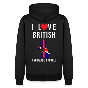 England Ich liebe Britanien - Männer Premium Bio Hoodie - Schwarz - Hinten - Nico (187cm)