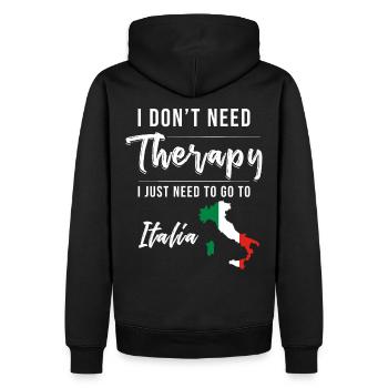 Italie disant vacances en Italie - Sweat à capuche Premium bio Homme - noir - Dos - Nico (187cm)