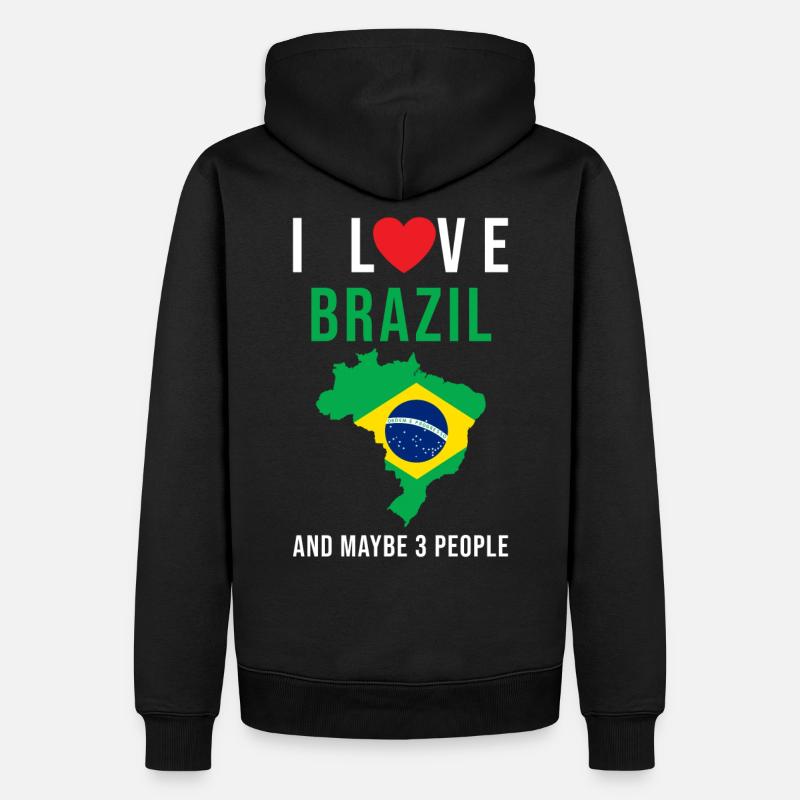 Brésil j'aime le Brésil - Sweat à capuche Premium bio Homme - noir