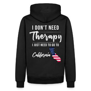 Kalifornien Urlaub Spruch - Männer Premium Bio Hoodie - Schwarz - Hinten - Nico (187cm)