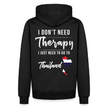 Thailand Urlaub Spruch Thailand - Männer Premium Bio Hoodie - Schwarz - Hinten - Nico (187cm)