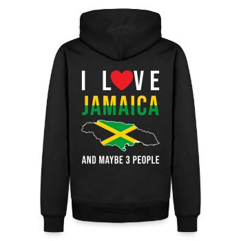 Jamaïque j'aime la Jamaïque - Sweat à capuche Premium bio Homme - noir - Dos - Nico (187cm)