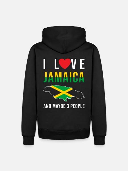 Jamaïque j'aime la Jamaïque - Sweat à capuche Premium bio Homme - noir