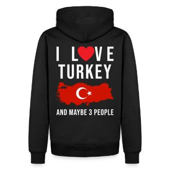 Türkei Ich liebe Türkei - Männer Premium Bio Hoodie - Schwarz - Hinten - Nico (187cm)