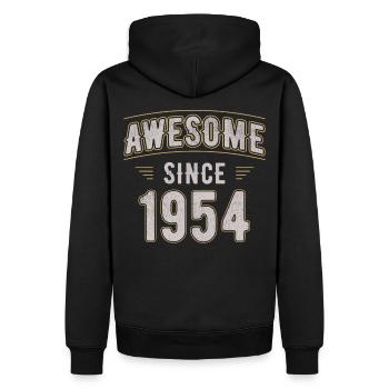 Awsome since 1954 Jahrgang Geburtstag - Männer Premium Bio Hoodie - Schwarz - Hinten - Nico (187cm)
