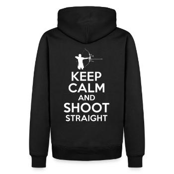 Keep Calm and do Archery - Sweat à capuche Premium bio Homme - noir - Dos - Nico (187cm)