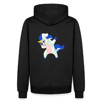 Finnland Flagge Dabbing Einhorn - Männer Premium Bio Hoodie - Schwarz - Hinten - Nico (187cm)