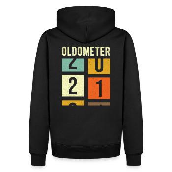 Oldometer 21st Birthday Gift - Men’s Premium Organic Hoodie - black - Back - Nico (187cm)