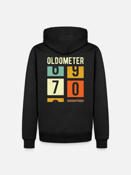 Oldometer 70th Birthday Gift - Men’s Premium Organic Hoodie - black