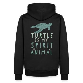 Tortue fantôme - Sweat à capuche Premium bio Homme - noir - Dos - Nico (187cm)