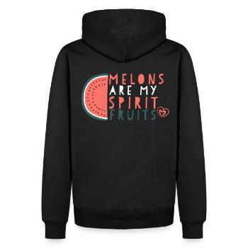 Melone - Männer Premium Bio Hoodie - Schwarz - Hinten - Nico (187cm)