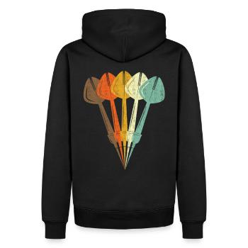 Fléchettes rétro style - Sweat à capuche Premium bio Homme - noir - Dos - Nico (187cm)