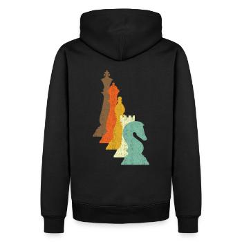 Schachfiguren Schach Geschenk - Männer Premium Bio Hoodie - Schwarz - Hinten - Nico (187cm)