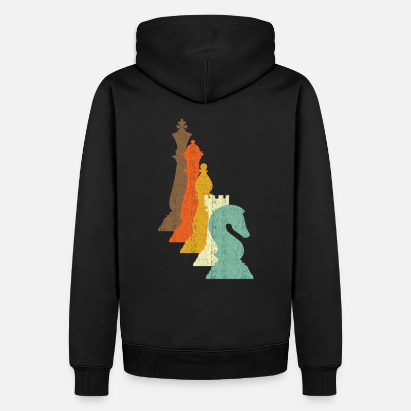 Pièces d’échecs cadeau - Sweat à capuche Premium bio Homme - noir