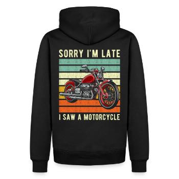 Motorrad fahren Motorradfahrer Geschenk - Männer Premium Bio Hoodie - Schwarz - Hinten - Nico (187cm)