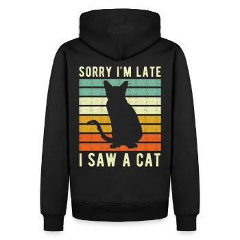 Chat drôle de sort - Sweat à capuche Premium bio Homme - noir - Dos - Nico (187cm)