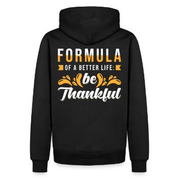 Dankbarkeit Spruch Dankbar - Männer Premium Bio Hoodie - Schwarz - Hinten - Nico (187cm)
