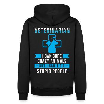 Tierarzt Geschenk Spruch lustig - Männer Premium Bio Hoodie - Schwarz - Hinten - Nico (187cm)