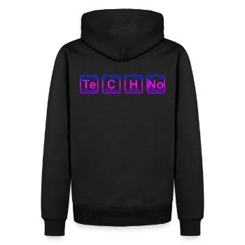 Techno Raver Party Musique - Sweat à capuche Premium bio Homme - noir - Dos - Nico (187cm)