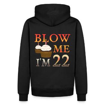22e anniversaire disant cadeau d'anniversaire drôle - Sweat à capuche Premium bio Homme - noir - Dos - Nico (187cm)