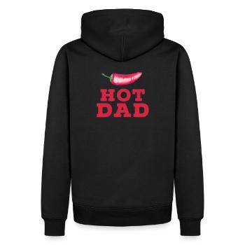 Hot Dad Chilli Spruch für Väter - Männer Premium Bio Hoodie - Schwarz - Hinten - Nico (187cm)