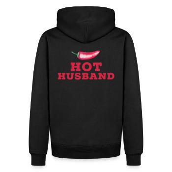 Hot Husband Chilli Spruch für Väter - Männer Premium Bio Hoodie - Schwarz - Hinten - Nico (187cm)