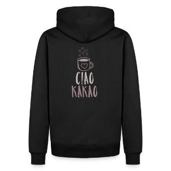 Ciao Cacao - Sweat à capuche Premium bio Homme - noir - Dos - Nico (187cm)