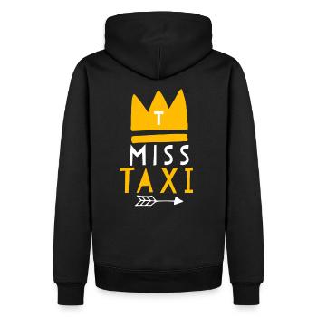 Miss Taxi Geschenk Spruch Frau - Männer Premium Bio Hoodie - Schwarz - Hinten - Nico (187cm)