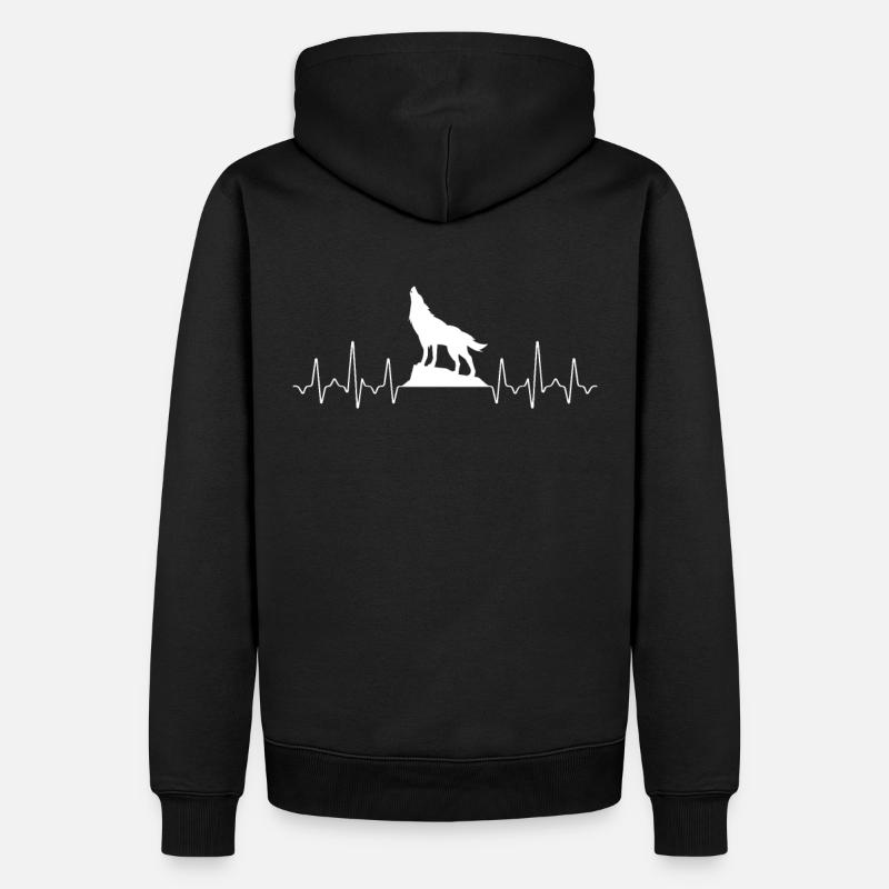 Wolf Hearbeat - Sweat à capuche Premium bio Homme - noir